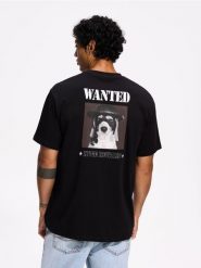 T-shirt comfort z nadrukiem na plecach - czarny. Czarne t-shirty męskie Reserved, l, bez wzorów, z bawełny, bez kołnierzyka. Za 69.99 zł.
