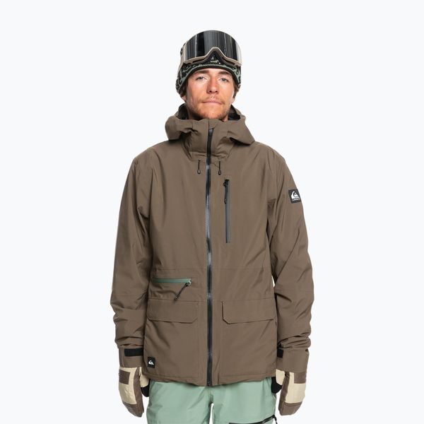 Kurtka snowboardowa męska Quiksilver Quest Stretch 20K. Brązowe kurtki męskie Quiksilver, na zimę, m, bez wzorów, z materiału, sportowe, bez kaptura. Za 1,059.00 zł.
