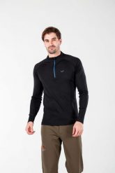 Astro - męska koszulka 100% wełna merino z zamkiem YKK (195 g/m²) L, Czarny. Czarne koszulki męskie z długim rękawem WOOLONA, l, z materiału. Za 324.00 zł.