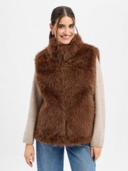 Marie Lund Damowa kamizelka ze sztucznego futra Kobiety brązowy, XL. Brązowe kamizelki damskie Marie Lund, xl. Za 399.95 zł.