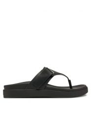 Calvin Klein Sandały Flat Adj Tp Eyelet HW0HW02349 Czarny. Czarne sandały damskie CALVIN KLEIN, bez wzorów, ze skóry, bez obcasa, na płaskiej podeszwie. Za 379.99 zł.