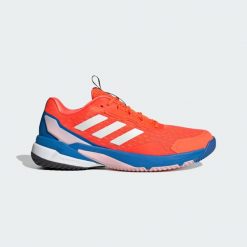 Buty halowe Crazyflight 6. Białe buty sportowe na co dzień męskie Adidas, z gumy, bez zapięcia, trekkingowe. Za 561.10 zł.
