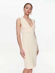 Marciano Guess Sukienka koktajlowa 3GGK21 9860Z Écru Bodycon Fit. Sukienki damskie Marciano Guess, z aplikacjami, z syntetyku, wizytowe, bez kołnierzyka, bez ramiączek, bodycon. Za 599.99 zł.
