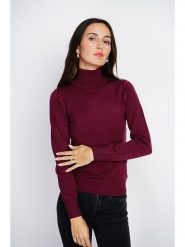 ASSUILI Kaszmirowy sweter w kolorze bordowym rozmiar: 38. Czerwone golfy damskie Assuili, bez wzorów, z kaszmiru, bez ramiączek. Za 114.44 zł.