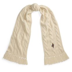 Szalik Polo Ralph Lauren. Białe szaliki i kominy damskie Polo Ralph Lauren, bez wzorów. Za 599.99 zł.