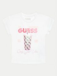 Guess T-Shirt K4GI24 K6YW4 Biały Regular Fit. Białe koszulki dziewczęce Guess, z aplikacjami, z bawełny, bez ramiączek. Za 169.99 zł.
