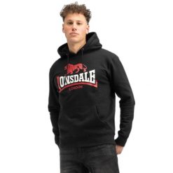 Bluza z kapturem Lonsdale Gulladuff. Białe bluzy z kapturem męskie Lonsdale, xl, z bawełny. Za 265.40 zł.