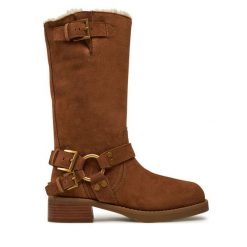 Oficerki MICHAEL Michael Kors. Brązowe kozaki damskie MICHAEL Michael Kors, bez obcasa, na płaskiej podeszwie. Za 1,779.00 zł.