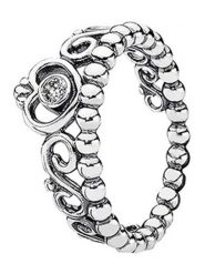 Pandora Srebrny pierścionek z cyrkoniami rozmiar: 48. Szare pierścionki damskie Pandora, z cyrkonią, srebrne. Za 217.99 zł.