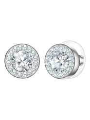 Yokoamii Kolczyki-wkrętki z kryształami rozmiar: onesize. Szare kolczyki damskie Yokoamii, z kryształem, metalowe. Za 34.99 zł.