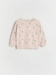 Bluza w serduszka - kremowy. Białe bluzy i bluzki niemowlęce Reserved, bez wzorów, z bawełny, bez ramiączek, bez kaptura. W wyprzedaży za 29.99 zł.