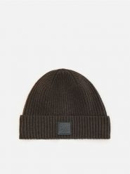 Dzianinowa czapka beanie - brązowy. Brązowe czapki męskie Reserved, bez wzorów, z dzianiny. Za 59.99 zł.