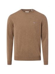 Gant sweter wełniany Mężczyźni Wełna brązowy, M. Brązowe swetry męskie Gant, m, bez wzorów, z wełny, bez kołnierzyka. Za 699.95 zł.