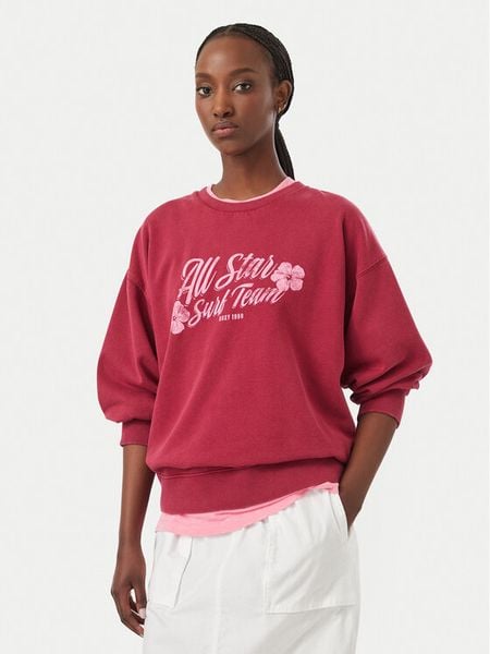Roxy Bluza Lineup ERJFT05112 Bordowy Regular Fit. Czerwone bluzy bez kaptura damskie Roxy, xs, z bawełny. Za 249.99 zł.