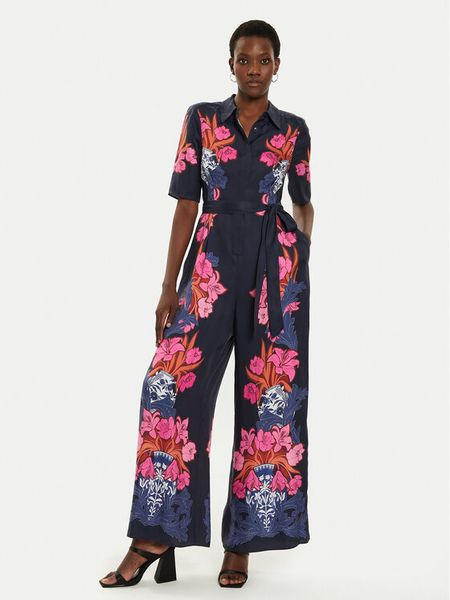 Ted Baker Kombinezon 275641 Granatowy Regular Fit. Niebieskie kombinezony damskie Ted Baker, bez wzorów, z wiskozy, bez kołnierzyka, bez ramiączek. Za 769.99 zł.