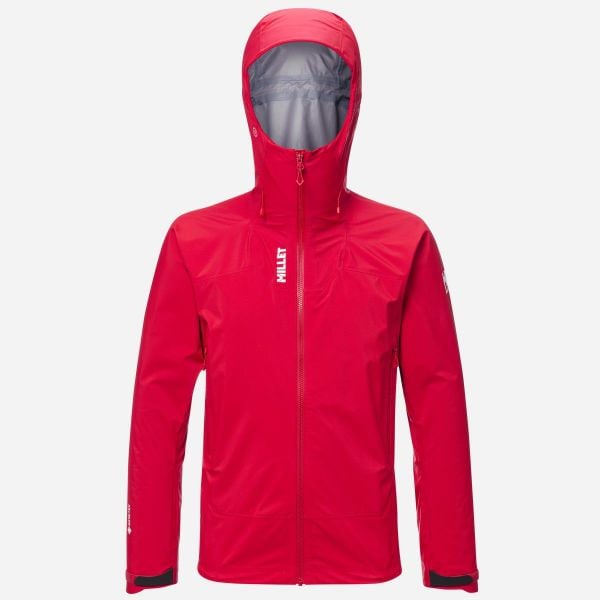 Kurtka Alpinistyczna Millet Kamet Gore-Tex Wodoodporna i Oddychająca. Czerwone kurtki męskie Millet, na zimę, xs, bez wzorów, z gore-texu, bez kaptura. Za 2,002.80 zł.