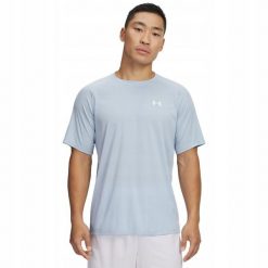 Koszulka T-Shirt Męski Treningowy Under Armour Szybkoschnący UA Tech. Niebieskie t-shirty męskie Under Armour, m, bez wzorów, bez kołnierzyka. Za 139.99 zł.