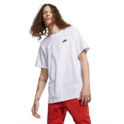 Koszulka t-shirt męska NIKE bawełna. Białe t-shirty męskie Nike, l, bez wzorów, z bawełny, bez kołnierzyka. Za 127.99 zł.