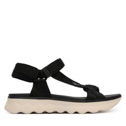 Sandały Tamaris. Czarne sandały damskie Tamaris, bez wzorów, bez obcasa, na płaskiej podeszwie. Za 299.99 zł.