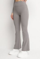 Ciemnoszare Legginsy o Kroju Dzwonów z Wysokim Stanem Koritea. Szare legginsy damskie Born2be, l, bez wzorów, z jeansu. Za 39.99 zł.
