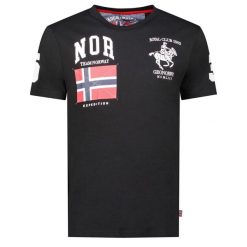 T-Shirt Geographical Norway JEQUESTRE MEN 254 czarny męska (SY1305H/GN-Black). Czarne t-shirty męskie Geographical Norway, m, bez wzorów, bez kołnierzyka. Za 89.00 zł.