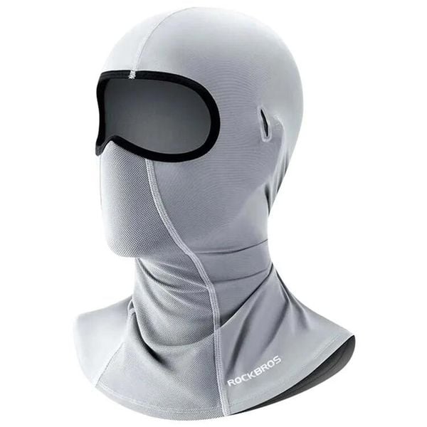 Wielofunkcyjny komin z jedwabiu chłodzącego ROCKBROS LF70878. Szare szaliki i kominy damskie ROCKBROS, na lato, bez wzorów, z materiału. Za 62.00 zł.