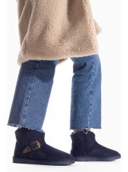 ISLAND BOOT Botki zimowe "Wintera" w kolorze granatowym rozmiar: 39. Niebieskie botki damskie Island Boot, na zimę, bez obcasa, bez zapięcia. Za 138.87 zł.