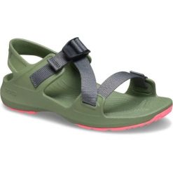 Sandały Dla Dorosłych Crocs Quick Trail Sandal. Czarne sandały damskie Crocs, bez wzorów, z materiału, bez obcasa. Za 289.99 zł.