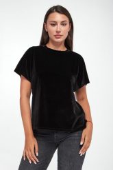 T-shirt damski welurowy JOOP!. T-shirty damskie Joop!, l, bez wzorów, z weluru, bez kołnierzyka. W wyprzedaży za 402.35 zł.