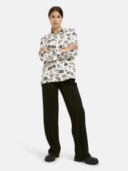 Milano Italy Bluzka w kolorze kremowo-czarnym rozmiar: 36. Brązowe bluzki damskie Milano Italy, bez wzorów, z wiskozy, bez kołnierzyka, bez ramiączek. Za 173.99 zł.