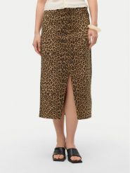 Vero Moda Spódnica jeansowa Veri 10331065 Brązowy Regular Fit. Brązowe spódniczki damskie Vero Moda, s, bez wzorów, z bawełny. Za 159.99 zł.