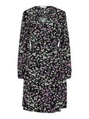 SELECTED FEMME Sukienka "Fiola" w kolorze czarnym ze wzorem rozmiar: 42. Czarne sukienki damskie Selected Femme, bez wzorów, z wiskozy, bez kołnierzyka, bez ramiączek, midi. Za 109.52 zł.