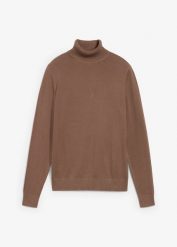 Sweter z golfem. Niebieskie golfy damskie bonprix, bez wzorów, bez ramiączek. Za 92.99 zł.