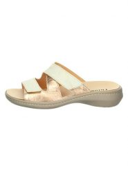 Think! Skórzane klapki "Camilla" w kolorze złoto-kremowym rozmiar: 43. Brązowe klapki damskie Think!, bez wzorów, bez obcasa. Za 153.71 zł.