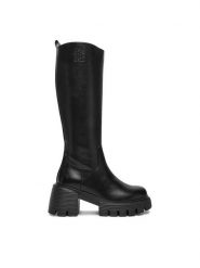 Nine West Kozaki CEO-SUMAYA-01 Czarny. Czarne kozaki damskie Nine West, z materiału, bez obcasa, na słupku. Za 329.99 zł.