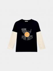 Tom Tailor Bluzka 1037530 Granatowy Regular Fit. Niebieskie t-shirty chłopięce Tom Tailor, bez wzorów, z bawełny, bez ramiączek. Za 39.99 zł.