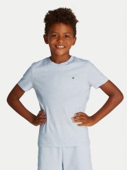 Tommy Hilfiger T-Shirt Essential KB0KB06879 D Błękitny Regular Fit. Niebieskie t-shirty chłopięce Tommy Hilfiger, bez wzorów, z bawełny, bez ramiączek. Za 69.99 zł.