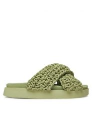 Inuikii Klapki Woven 70104-105 Zielony. Zielone klapki damskie Inuikii, bez wzorów, z materiału, bez obcasa. Za 709.99 zł.