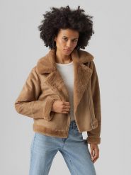 Vero Moda Kurtka przejściowa w kolorze jasnobrązowym rozmiar: S. Brązowe kurtki damskie Vero Moda, s, bez wzorów, bez kaptura. Za 140.53 zł.