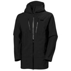 Kurtka przeciwdeszczowa z kapturem Helly Hansen Alpha 3L. Czarne kurtki narciarskie i snowboardowe damskie Helly Hansen, l, bez wzorów, z elastanu, z kapturem, narciarskie. Za 2,222.50 zł.