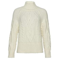 Damski sweter z dzianiny z wysokim dekoltem Superdry. Białe golfy damskie Superdry., xl, bez wzorów, z dzianiny, bez ramiączek. Za 407.65 zł.