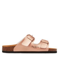 Klapki Pepe Jeans. Żółte klapki damskie Pepe Jeans, bez wzorów, z jeansu, bez obcasa. Za 199.99 zł.