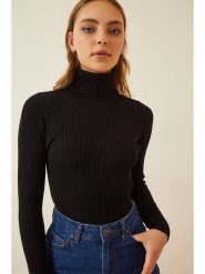 Happiness Istanbul Golf w kolorze czarnym rozmiar: 42. Czarne golfy damskie Happiness Istanbul, bez wzorów, bez ramiączek. Za 87.19 zł.