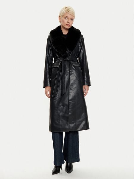 MICHAEL Michael Kors Płaszcz przejściowy 77B1402M52 Czarny Regular Fit. Czarne płaszcze damskie MICHAEL Michael Kors, l, bez wzorów, ze skóry. Za 1,359.00 zł.