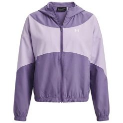 Bluza Under Armour Ua Rival Woven Jkt Hd Damskie. Fioletowe bluzy sportowe damskie Under Armour, s, bez wzorów, z elastanu, bez ramiączek, długie, z kapturem. Za 416.99 zł.