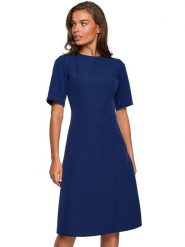 Stylove Sukienka w kolorze granatowym rozmiar: XXL. Niebieskie sukienki damskie Stylove, xxl, bez wzorów, bez kołnierzyka, bez ramiączek, midi. Za 184.02 zł.