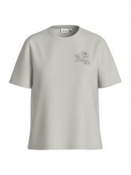 Vila Koszulka "Visybil" w kolorze jasnoszarym rozmiar: XS. Szare bluzki damskie Vila, xs, bez wzorów, z bawełny, bez kołnierzyka. Za 41.49 zł.