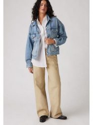 Levi's Spodnie - Comfort fit - w kolorze beżowym rozmiar: W27/L30. Brązowe spodnie materiałowe damskie Levi's, bez wzorów, z bawełny. Za 199.03 zł.