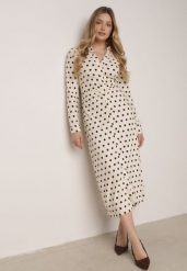 Beżowa Wiskozowa Sukienka Koszulowa z Domieszką Lnu z Marszczeniem Besirra. Brązowe sukienki damskie Born2be, do pracy, l, bez wzorów, z bawełny, biznesowe, bez kołnierzyka, bez ramiączek, maxi, koszulowe. Za 169.99 zł.