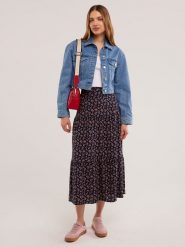 BIG STAR Spódnica w kolorze granatowym ze wzorem rozmiar: M. Niebieskie spódniczki damskie Big Star, m, bez wzorów, z wiskozy, retro, z podwyższonym stanem, maxi. Za 99.99 zł.